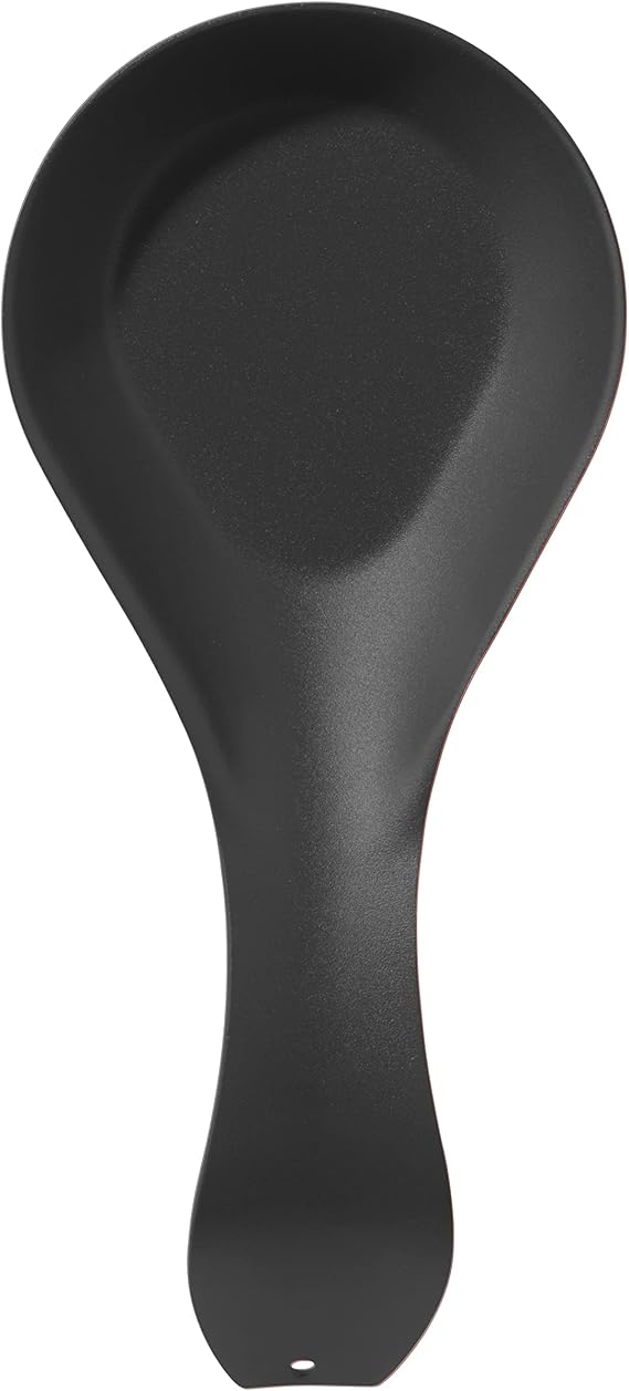 OGGI Stainless Steel Spoon Rest- Long Handle Holds Kitchen Utensils in Place, Great Spoon Rest for Counter, Stove Top, or Coffee Station; Kitchen Accessories, Utensil Rest, Black