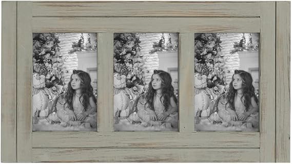 RiteSune Distressed 4x6 Picture Frame, 3 Photo Frames Collage | Picture Frames for Wall Rustic Home Decor, Present for Birthday, Anniversary