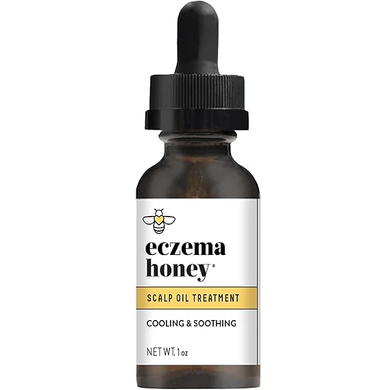 Eczema Honey Soothing Scalp & Hair Oil - Natural Honey Relief Serum - Dry Itchy Scalp Treatment for Psoriasis, Seborrheic Dermatitis & Dandruff (1 Oz)