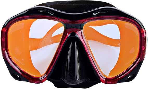 Diving Goggles Freedom Diving Goggles Tempered Glass Snorkeling Masks for Snorkeling Swimming(Red)