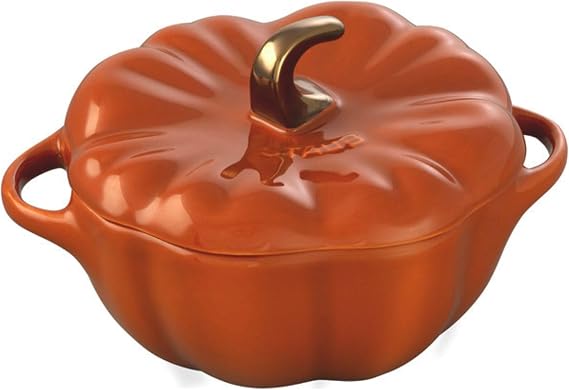 staub La Cocotte Special Shape 40511-555 Pumpkin Cocotte 5.1 inches (13 cm) Ceramic Heat Resistant Storage Container, Microwave Safe