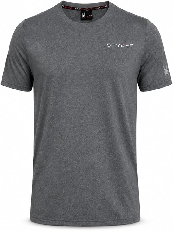 Spyder Mens Athletic Shirts - Quick Dry Lightweight Short Sleeve T Shirt for Men Active Performance Workout Shirts for Men