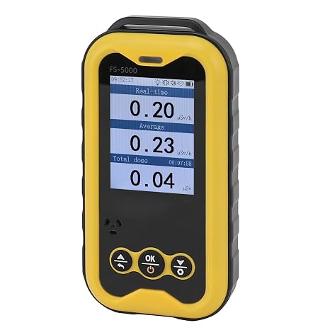 Geiger Counter, Glass Geiger Tube Beta Gamma X Ray Radiation Detector with Adjustable Alarm Threshold for Home Industrial Laboratory Use