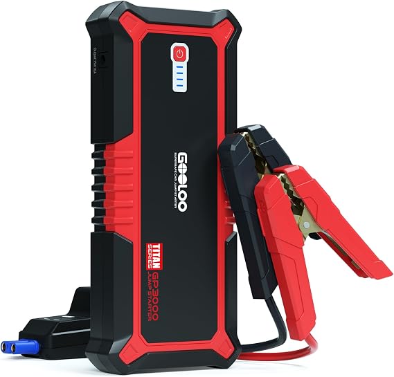 GOOLOO GP3000 Jump Starter, 3000A Peak Car Starter (9L Gas or 7L Diesel)