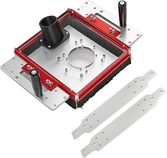 Linear Rail Router Sled Slide Connector with Dust Collection, 2-1/2" Interface Connect Dust Extractor Fit for 20mm Linear Rails and SBR20UU & SCS20UU Slide Block