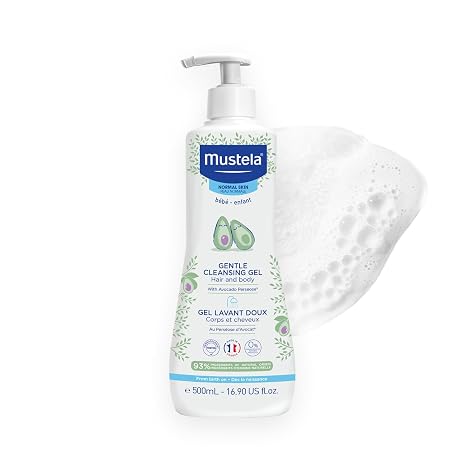 Mustela Gentle Cleansing Gel - Baby Wash for Delicate Skin and Hair - Newborn-Safe Cleanser - Made with with Natural Avocado Perseose - 1 or 2-Pack - Various Sizes
