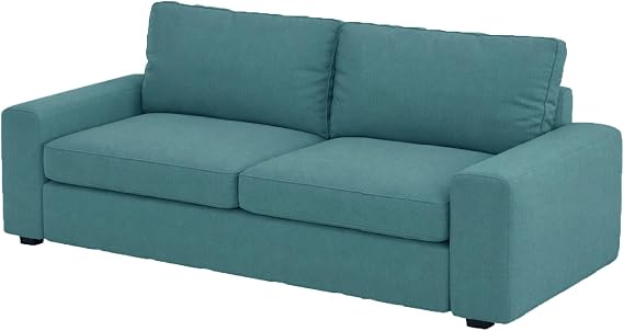 50% Thicker Kivik Sofa Cover Compatible with IKEA Kivik Couch Slipcover | Extra Thicker Heavier Polyester Flax Width: 89 3/4" Sofa Cover Replacement Only Teal Color