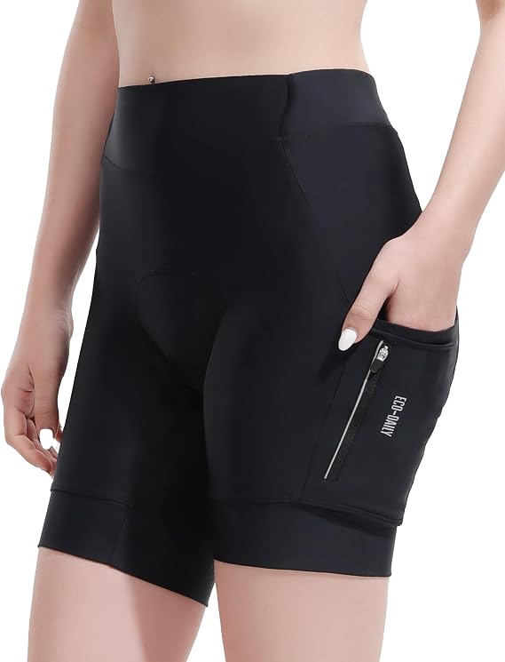 5" & 7" Women Bike Shorts 4D Padded High Stretchy Waistband Quick Dry Cycling Shorts with Pockets Leg Grips