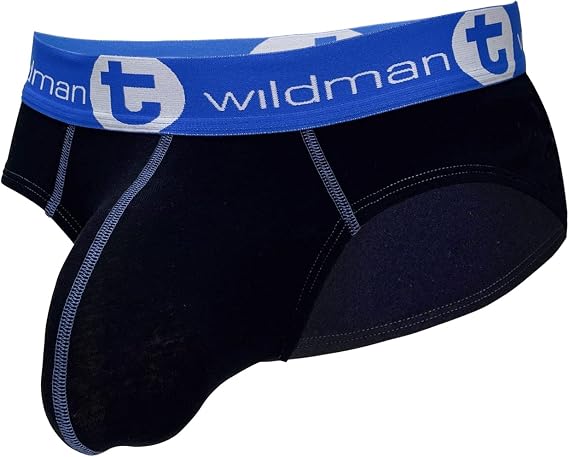 Wildmant Big Boy Pouch Cotton Brief Black and Blue