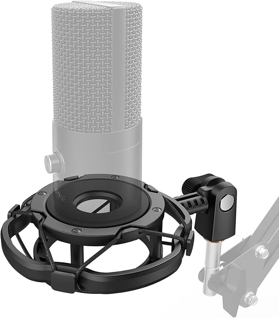 Fifine SK1 Vibration Reduction Microphone Shock Mount Holder for Desk Stand | Mic Mount Holder, Noise Elimination, with Thumbscrew, Pivot mount for Boom Arm
