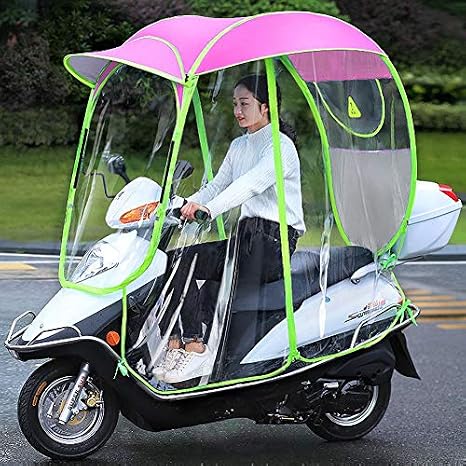 Powersports Vehicle Covers,Mobility Scooter Rain Cover,Fully Enclosed Motor Scooter Motorcycle Umbrella Mobility Sun Shade & Rain Cover Waterproof,Universal,B3