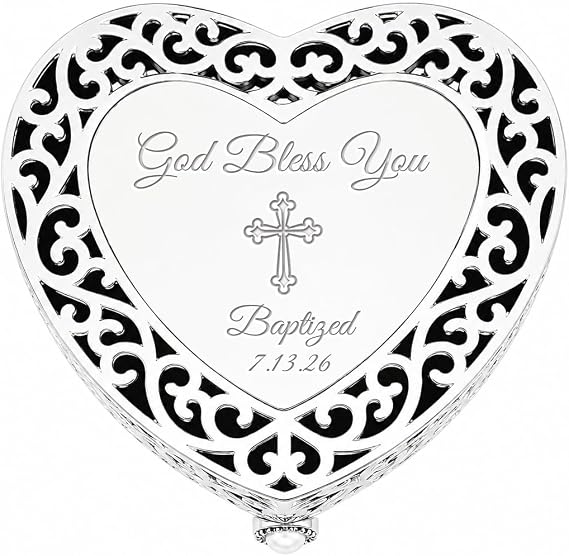 Cherished Moments Filigree Heart Jewelry Box, Religious Keepsake