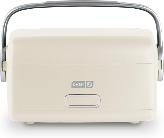 DASH Hot2GoTM Personal Food Warmer | Heated Lunch Box, Portable Electric Lunch Box for Adults, 30 oz Stainless Steel Insulated Food Container, Spill Proof, Cream