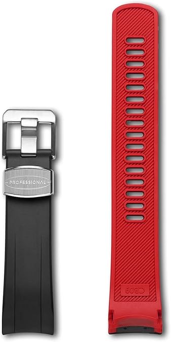 Crafter Blue 22mm Rubber Strap CB09 Curved End Watch Band for Seiko Samurai Prospex Automatic Dive Watch SRPB51, SRPB09, SRPB53, SBDY007, SBDY009, SBDY011, SBDY019, SBDY025, SBDY029 etc
