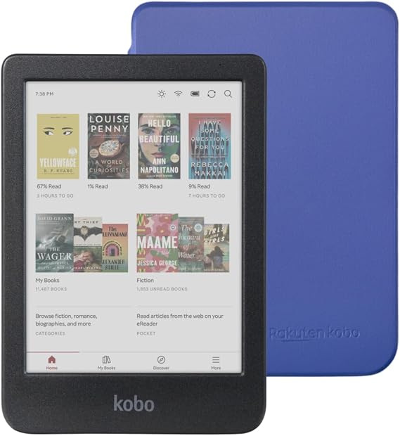 Kobo Clara Renkli eOkuyucu Kılıf Paketi ile (Kobalt Mavisi Temel Uyku Kılıfı, Kılıf Paketi)