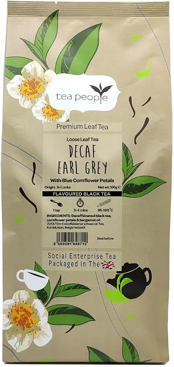 Tea People Decaf Earl Grey, 500 g Loose Leaf Tea in Small Catering Pack