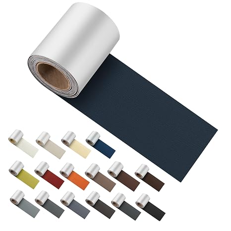 ILOFRI Self Adhesive Leather Repair Patch Tape 3x60 inch, Vinyl and Leather Repair Kit for Couches, Car Seat, Furniture, Boat Seat, Sofa, Upholstery, Chair, Interior - Dark Blue #2