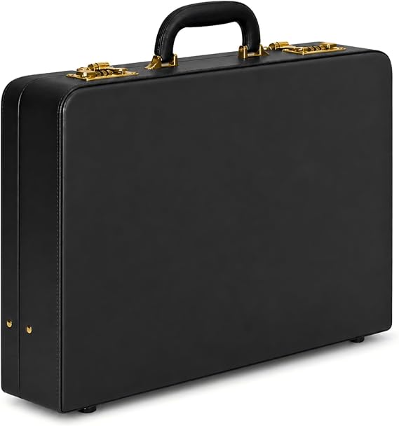 HAESTUS Briefcases for Men, Professional Leather Briefcase with Lock | Business Brief Case, Durable Executive Attache Case for Laptop Documents, Men's Hard Briefcase for Work Office Travel