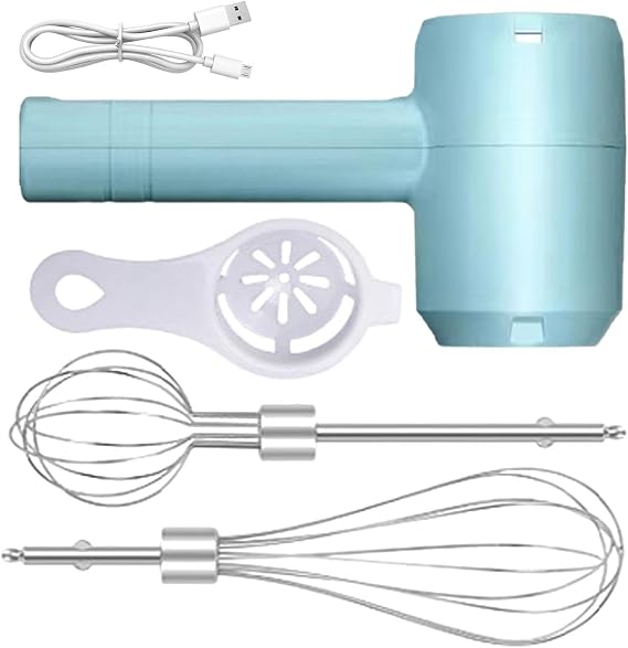 Electric Hand Mixer Egg Beater, Electric Hand Whisk - Lightweight Personal Electric Mixer, Handheld Egg Beater, Powerful Electric Kitchen Hand Mixer, Wireless Kitchen Accessories for Cooking