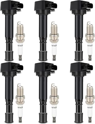 Ignition Coil Packs & Iridium Spark Plugs Fit 2006-2008 for Honda Pilot 2006-2008 for Honda Ridgeline 2004-2007 for Saturn Vue 2003-2006 for Acura MDX, Set of 6, 12582000 UF400