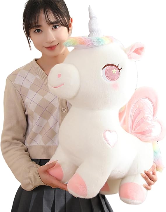 Plush Unicorn Stuffed Animal Hugging Pillow Plushies Throw Pillow Anime Gift for Kids and Lovers in Birthday, Valentine's Day, Christmas (20 Inch, Pink)