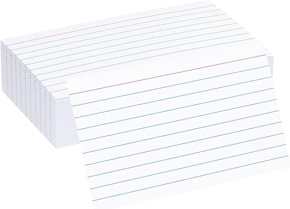 Extra Heavyweight 3x5 Inch Ruled Index Cards, Made of 92lb Weight Thick Paper Ruled Notecards, Double Sided Thick Flash Cards for Note-Taking, Studying, Ideal for School, Home and Office - 100 Count
