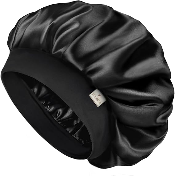 YANIBEST Soft Satin Bonnet for Men Women, Sleep Cap to Maintain Moisture | Unisex Double Layer, Bonnet for Sleeping, Protect Hair, Natural Wave, Curly Coily, Reduce Frizz, Adjustable Sleep Hat