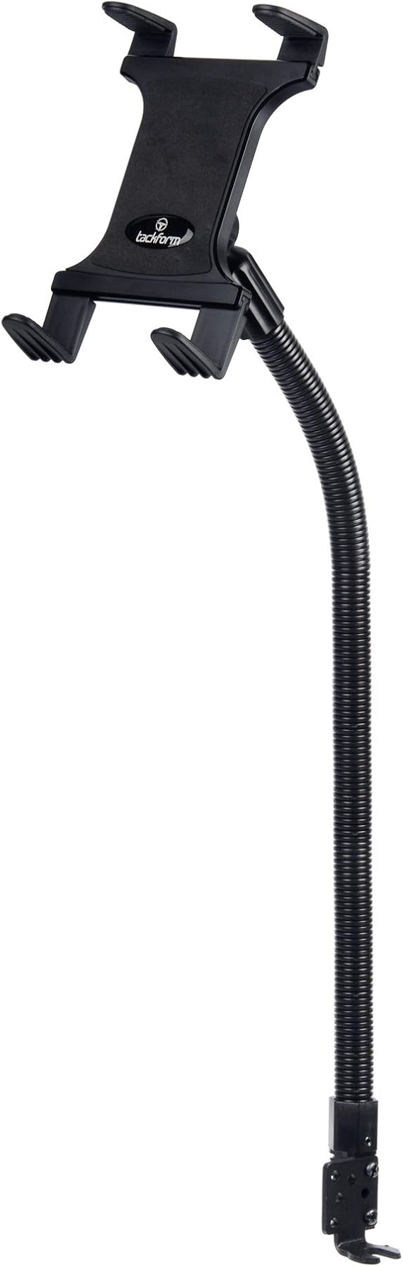 Tackform Tablet Mount for Car and Truck [ELD Mount] Industrial 22 Inch Aluminum Rod Gooseneck Seat Rail Holder for Taxi, Van, Vehicle, Semi, etc. Compatible with iPad, Galaxy, Surface and More.