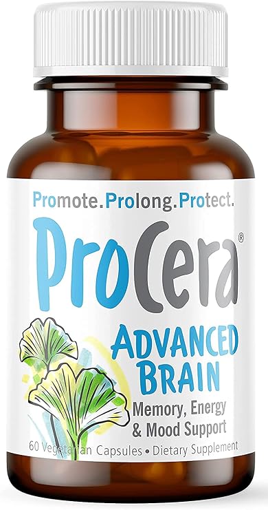 Procera Advanced Brain - Fast Acting - Ingredients Supported by 100+ Studies - Improve Memory, Recall - Concentration - Clears Fog - Mental Clarity - Slows Cognitive Decline - 60 Count