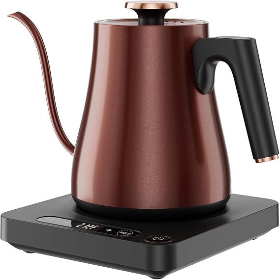 Gooseneck Electric Kettle 1.0L, 1000W, Pour Over, Vintage Copper