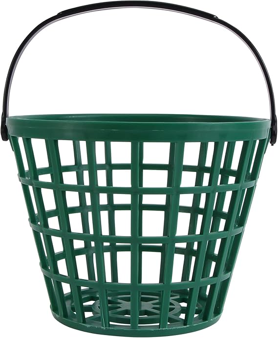 YARNOW Golf Ball Basket with Handle Nylon Golf Ball Container Golf Ball Bin (Green, Golf Balls are Excluded)