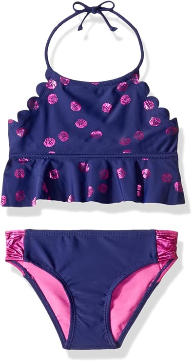 Limited Too Girls' Shell Printed Tankini with Ruffles
