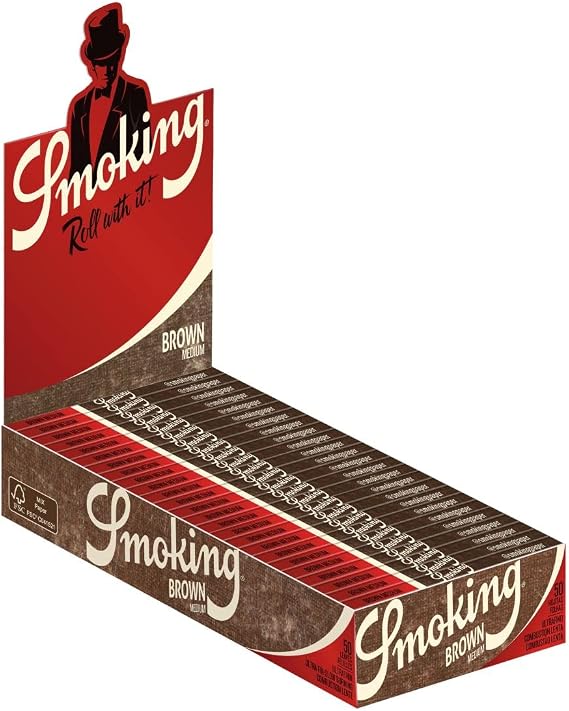 SMOKING Rolling Papers Brown 1 1/4 25 x 50 Sheets