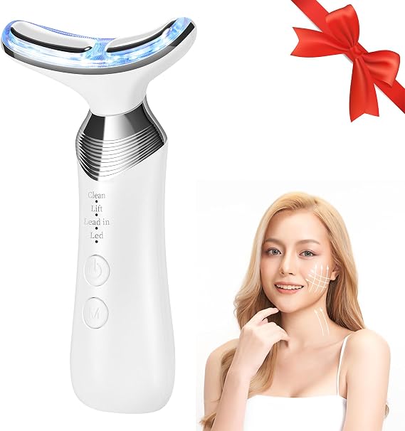 CARER SPARK Facial Massager Device Anti-Wrinkle, 4-in-1 RF Neck Face Massage Device EMS Vibration Light 4 Modes for Anti-Aging Lifting & Firming Skin Care