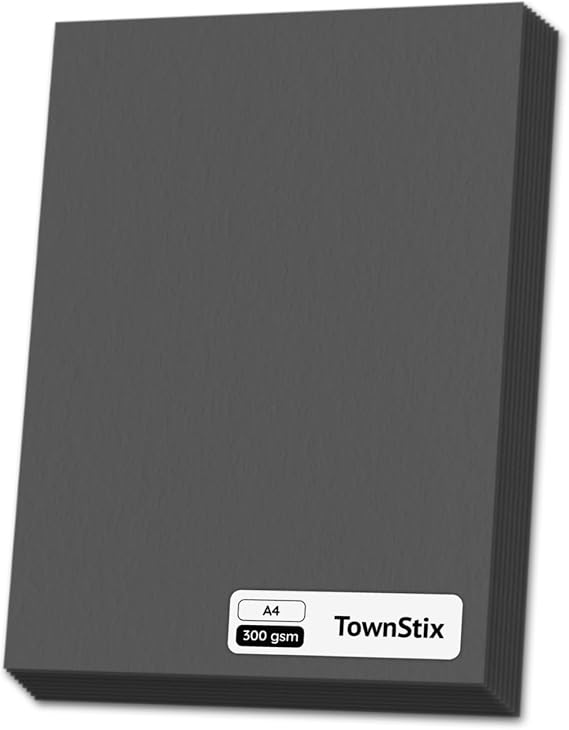 50 Sheets, A4 300gsm Card Thick Art Paper - Black