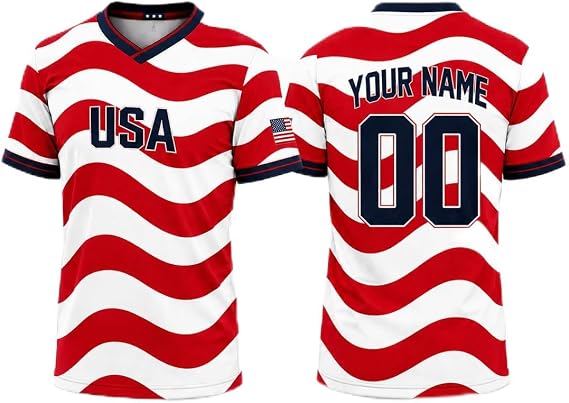 Team USA Soccer Jersey 2026 - Custom USA Jersey, Patriotic American Football Fan Apparel, Red White and Blue T Shirt