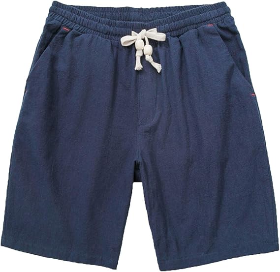 Men's Shorts Big and Tall Elastic Waist Drawstring Linen Shorts Summer Causal Sweat Shorts Vacation Outfit 2024