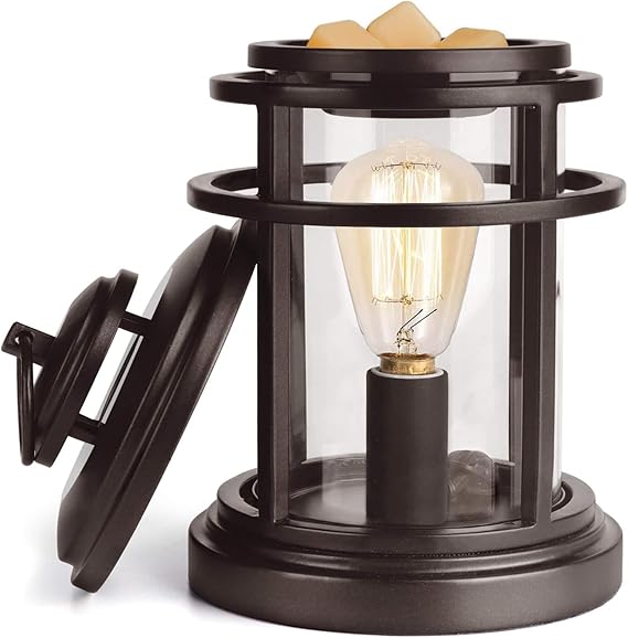 SALKING Electric Wax Warmer - Metal Wax Melt Warmer for Scented Wax,Candle Wax Burner Fragrance Warmer and 2 Edison Bulbs, Wax Melt Melter for Home Decor Office,Birthday Gifts for Women