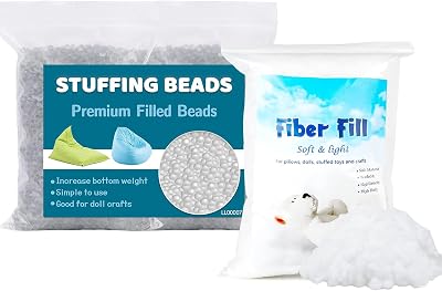 50g Polyester Fill, 700g24.69oz Glass Stuffing Beads,Stuffing for Stuffed Animals, Recycled Polyester Fiber for Pillow Filling, Christmas Dolls DIY, and Home Decors Projects