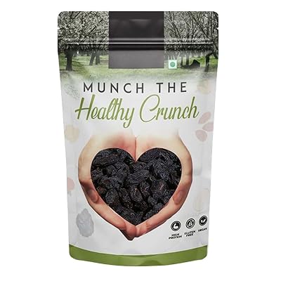 Seedless Black Raisin Kali Kishmish | Dried Fruits,100% Natural & Gluten-Free, Munakka Dry Fruit | Rich in Fiber, Iron, Calcium & Boosts Immunity -250 gm