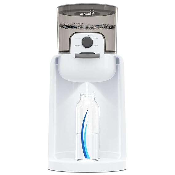 Grownsy Instant Baby Bottle Warmer with Night Light, Precise 4-Temp Control | Warm Water Ready in Seconds, Formula Preparation Made Easy, 72H Smart Thermostat, Detachable Tank, Midnight Feeding Essential