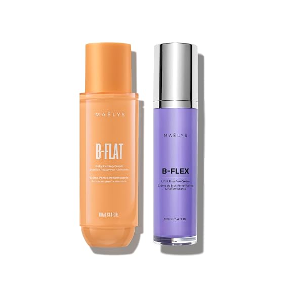 MAELYS Stretch Mark & Saggy Skin Duo - B-FLAT Belly Firming Body Cream - B-FLEX Firming Arm Cream - Body Care Set