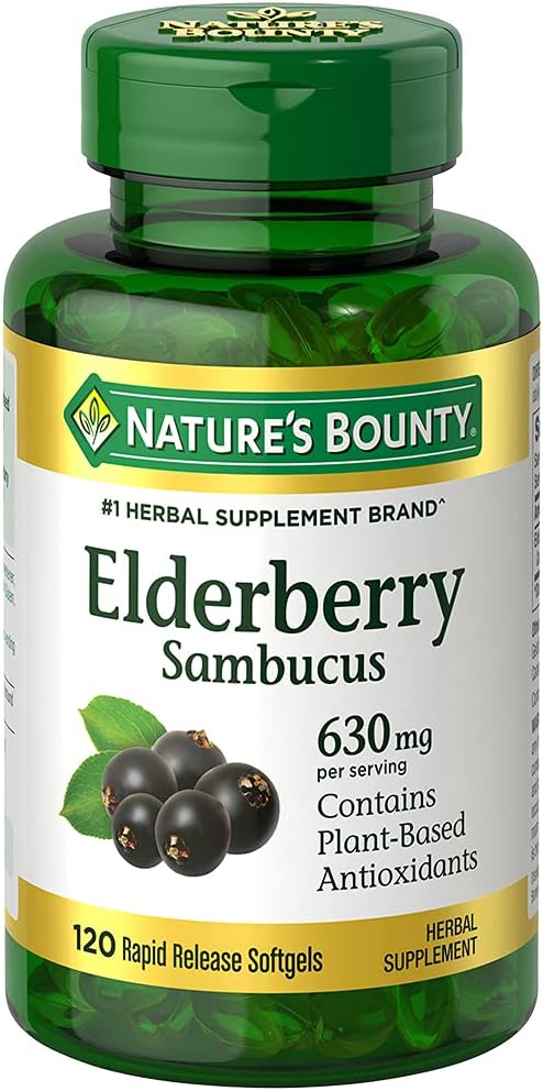 Nature's Bounty Sambucus Elderberry Herbal Supplement, 120 Count