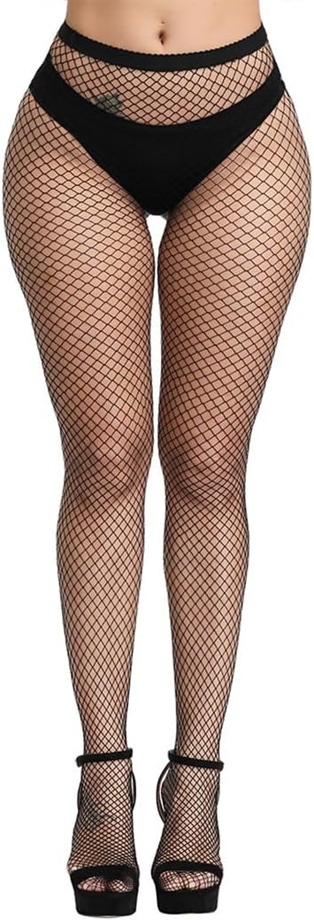 Fishnet Stockings for Women, Stretch Waistband Fishnets Tights, Halloween Costume Rave Party