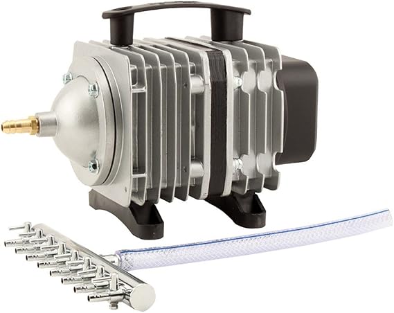 EcoPlus ECOair 5 Commercial Grade Air Pump 1300 GPH - 80 Watt Single Outlet with 8 Valve Manifold