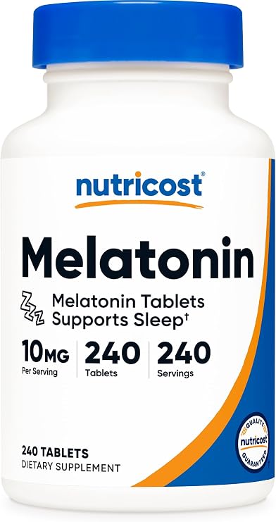 Nutricost Melatonin (10mg) 240 Tablets, Gluten-Free, GMO-Free