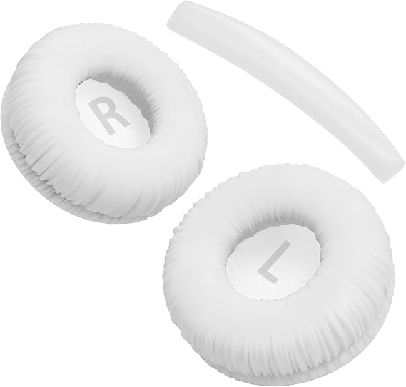 Soft and Comfortable Headphone Pad and Head Pillow (White, Headphone Pad + Head Pillow) Compatible with Tune 250 450BT 460BT 500 510BT 520BT 560BT 600BT 600BT 60NC Models for Teknoft JBL