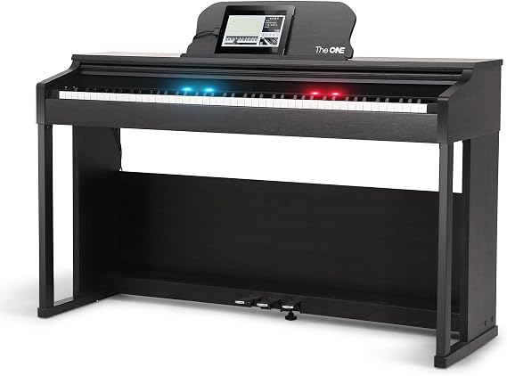 The ONE Digital Piano with Lighted-up 88 Hammer Action Keys, Smart Teaching Piano Keyboard for Beginner, Grand Piano Sound, Full Size Weighted Keyboard with 3 Pedals/Free APP/Bluetooth/MIDI