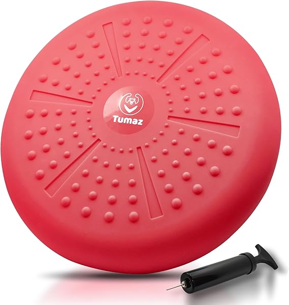 Tumaz Wobble Cushion Wiggle Seat Core Balance Disc with Pump | Extra Thick | Supports Active Sitting | For Sensory Kids | Core Training| Office, Home & Classroom