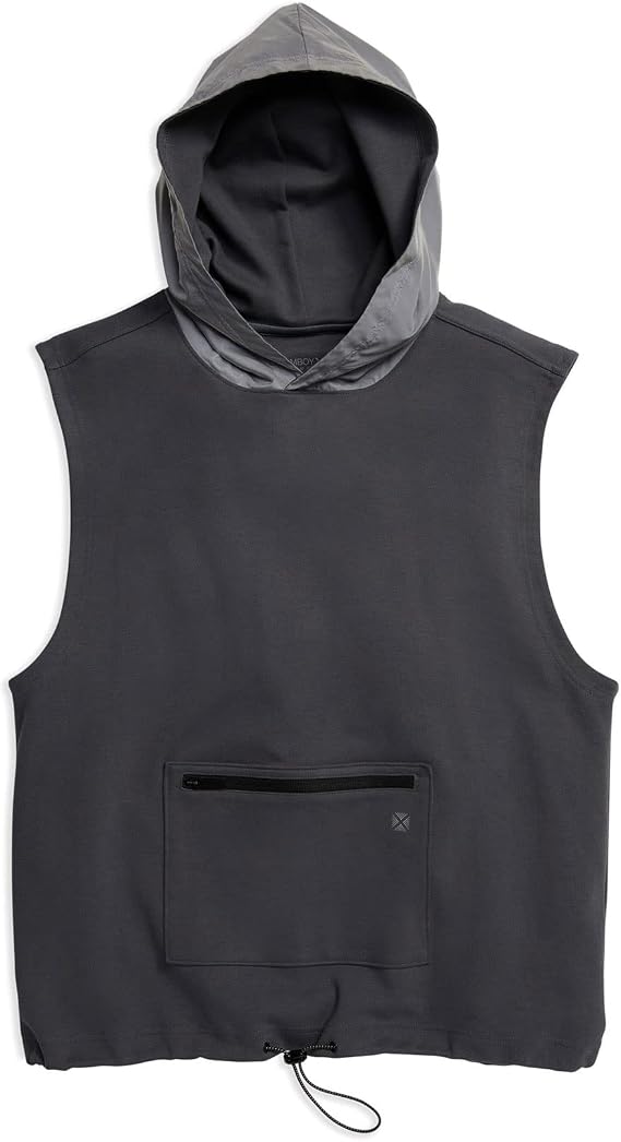 TomboyX Hero Hoodie, Sleeveless, Reflective Hoodie, All Day Comfort (XS-6X)